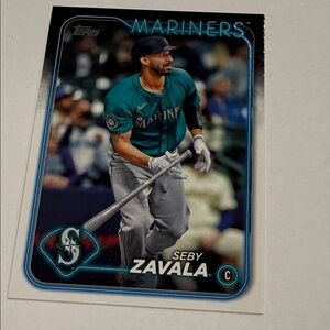 Topps Mariners Baseball Card - Teal and Gray